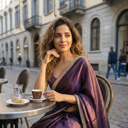 Lilac Drift saree gift idea – lilac royal crepe saree for romantic getaways by Authority of Fashion