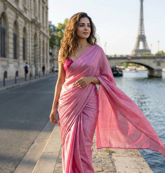 Molten Muse Shimmer Chiffon Saree