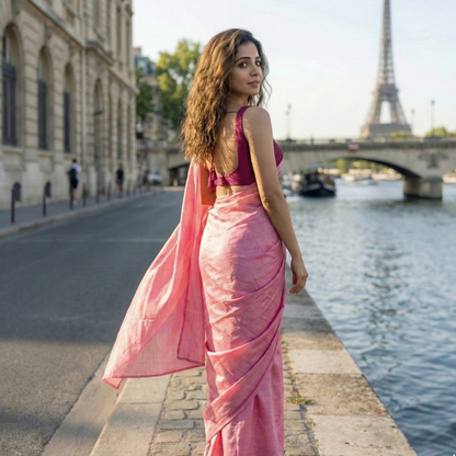 Molten Muse Shimmer Chiffon Saree