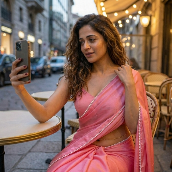 Blush Pearl saree gift idea – romantic blush dusty rose saree for Valentine's and anniversaries