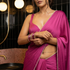 Pearl Desire saree full look – dark pink royal crepe that glides like a secret told in whispers