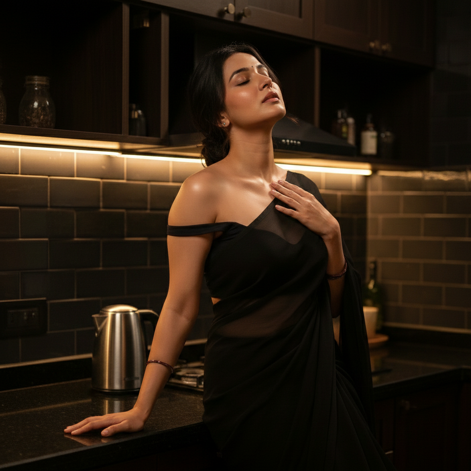 Stardust Seduction After Dark Saree with Belly Chain