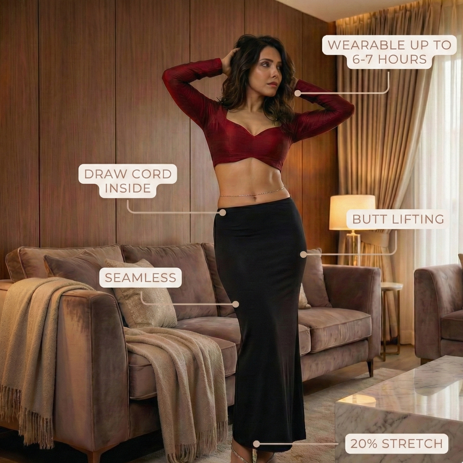 After Dark Black Saree Shapewear