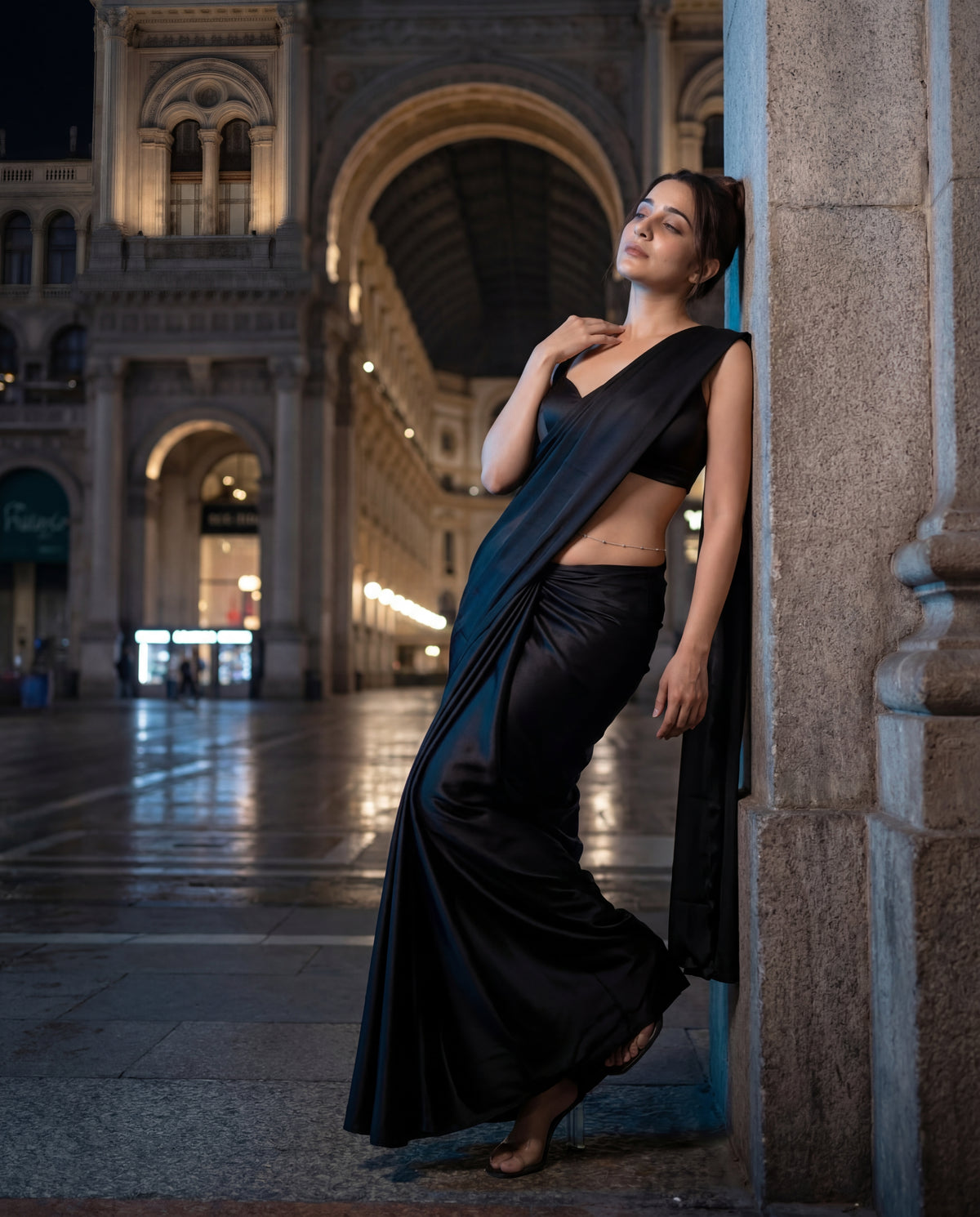 Whisper Secret After Dark Saree with Belly Chain