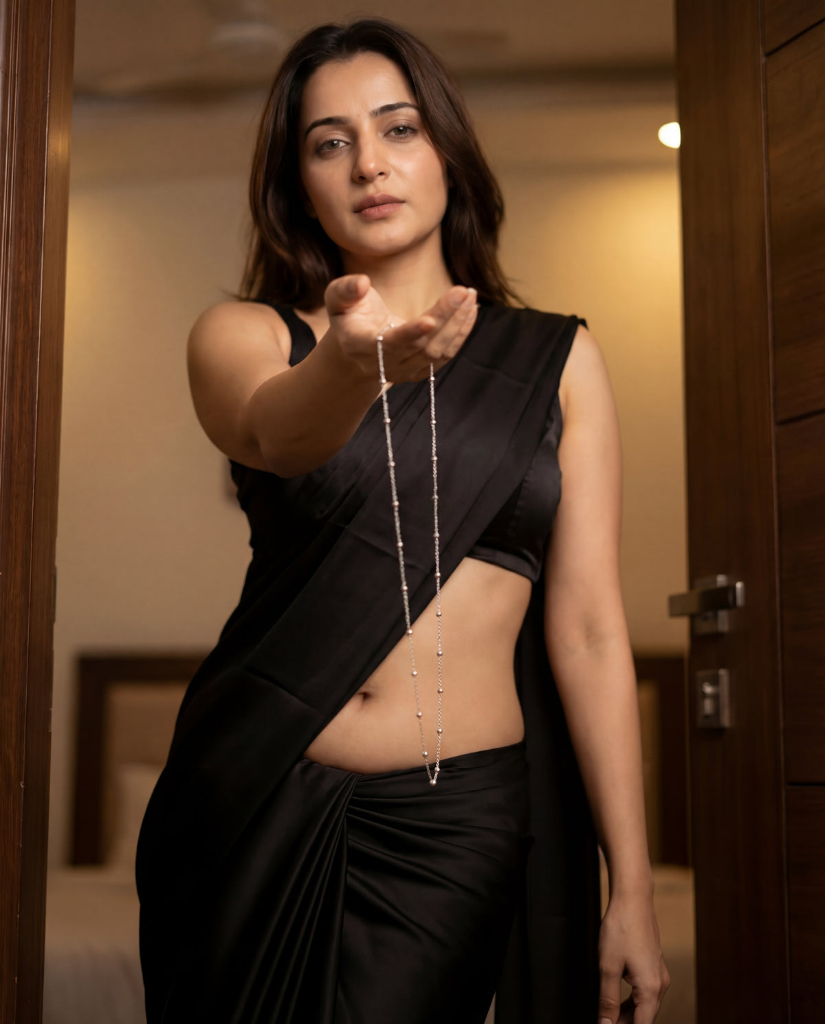 Whisper Secret After Dark Saree with Belly Chain