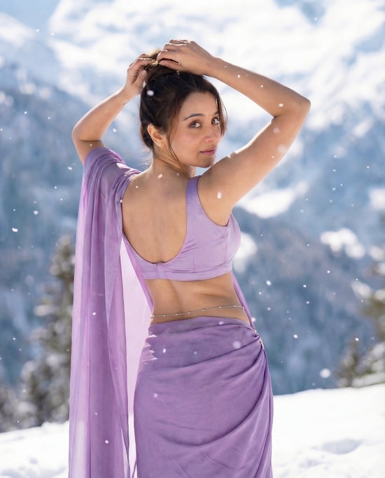 Wisteria Dusk After Dark Saree with Belly Chain