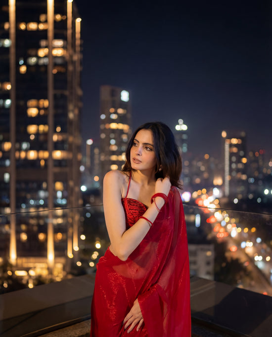 Starlace Flame After Dark Saree