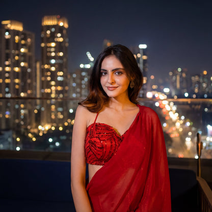 Starlace Flame After Dark Saree