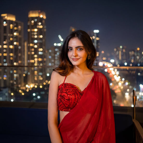 Starlace Flame After Dark Saree