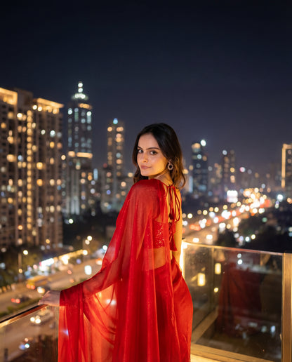 Starlace Flame After Dark Saree