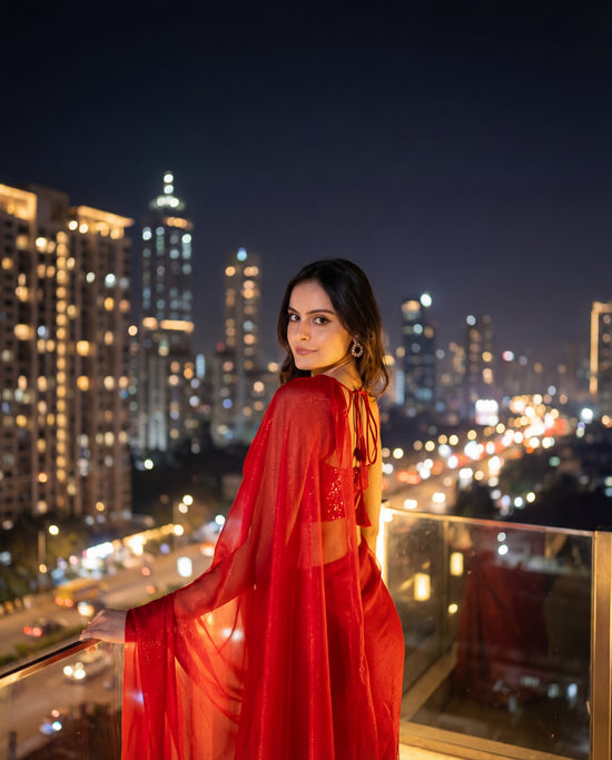 Starlace Flame After Dark Saree
