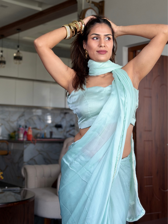 Ethereal Pearl After Dark Saree
