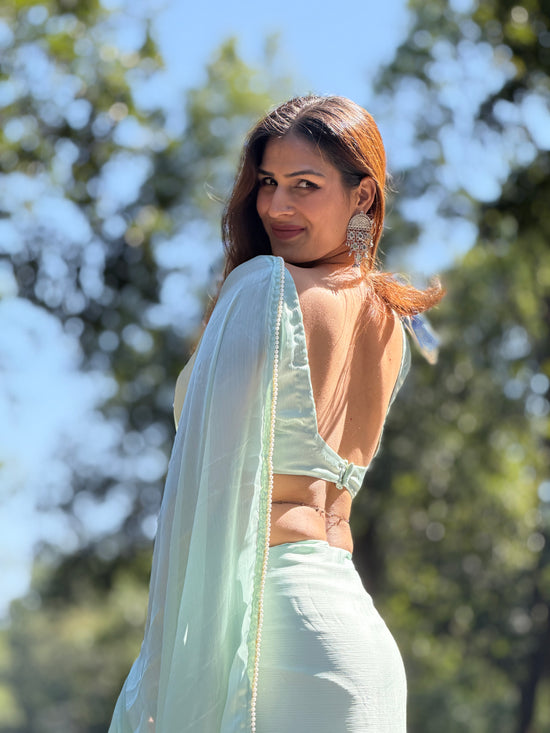 Ethereal Pearl After Dark Saree