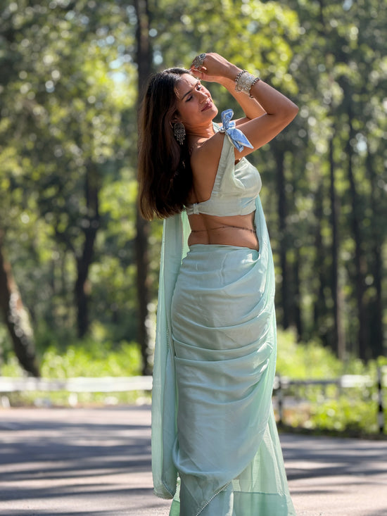 Ethereal Pearl After Dark Saree