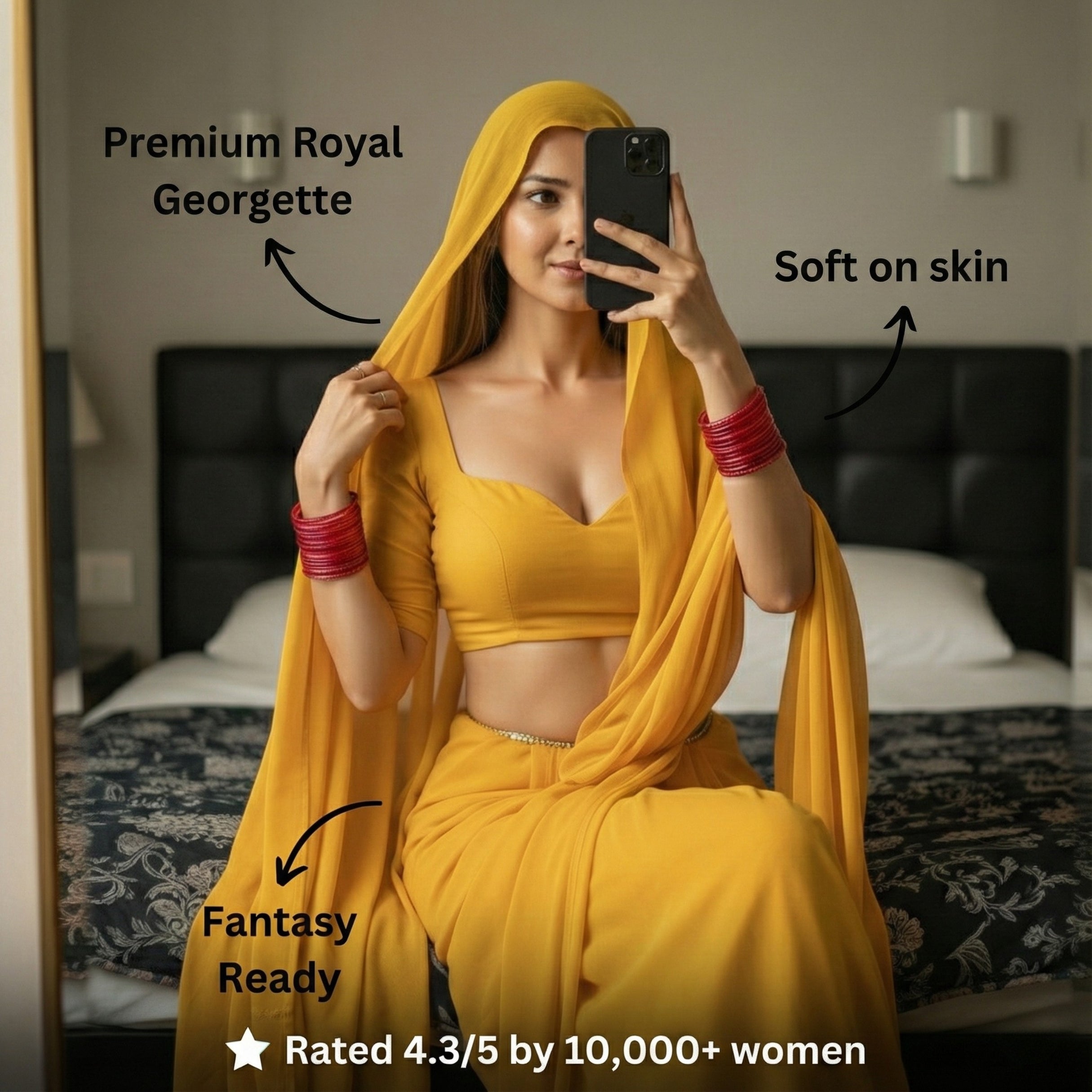 Imperia Serenity yellow saree couple shot – yellow After Dark saree for gifting and romantic occasions