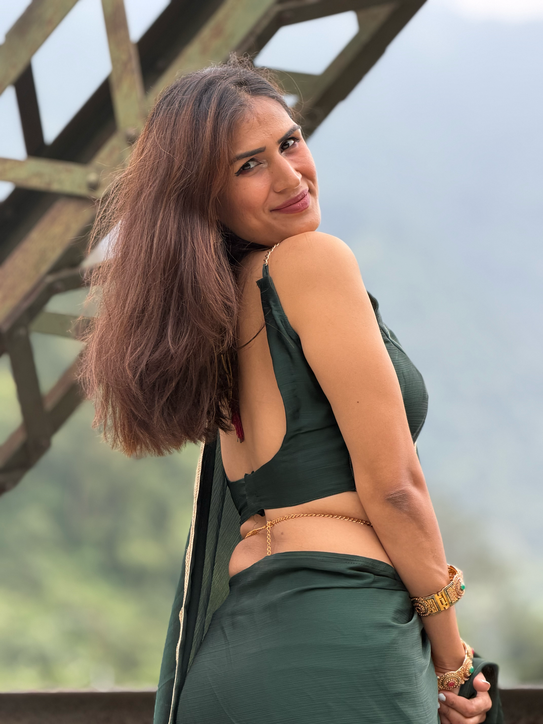 Pine Hush After Dark Saree