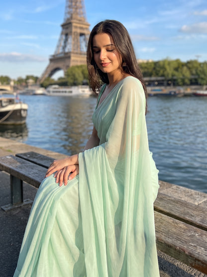 Celestial Mist Chiffon Saree