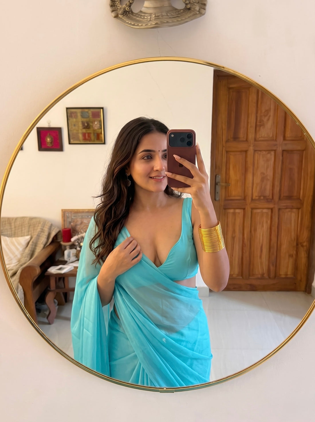 Aqua Desire Chiffon Saree
