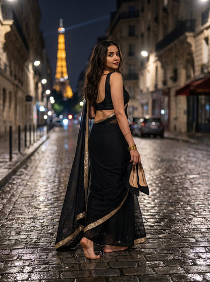 Obsidian Veil After Dark Saree