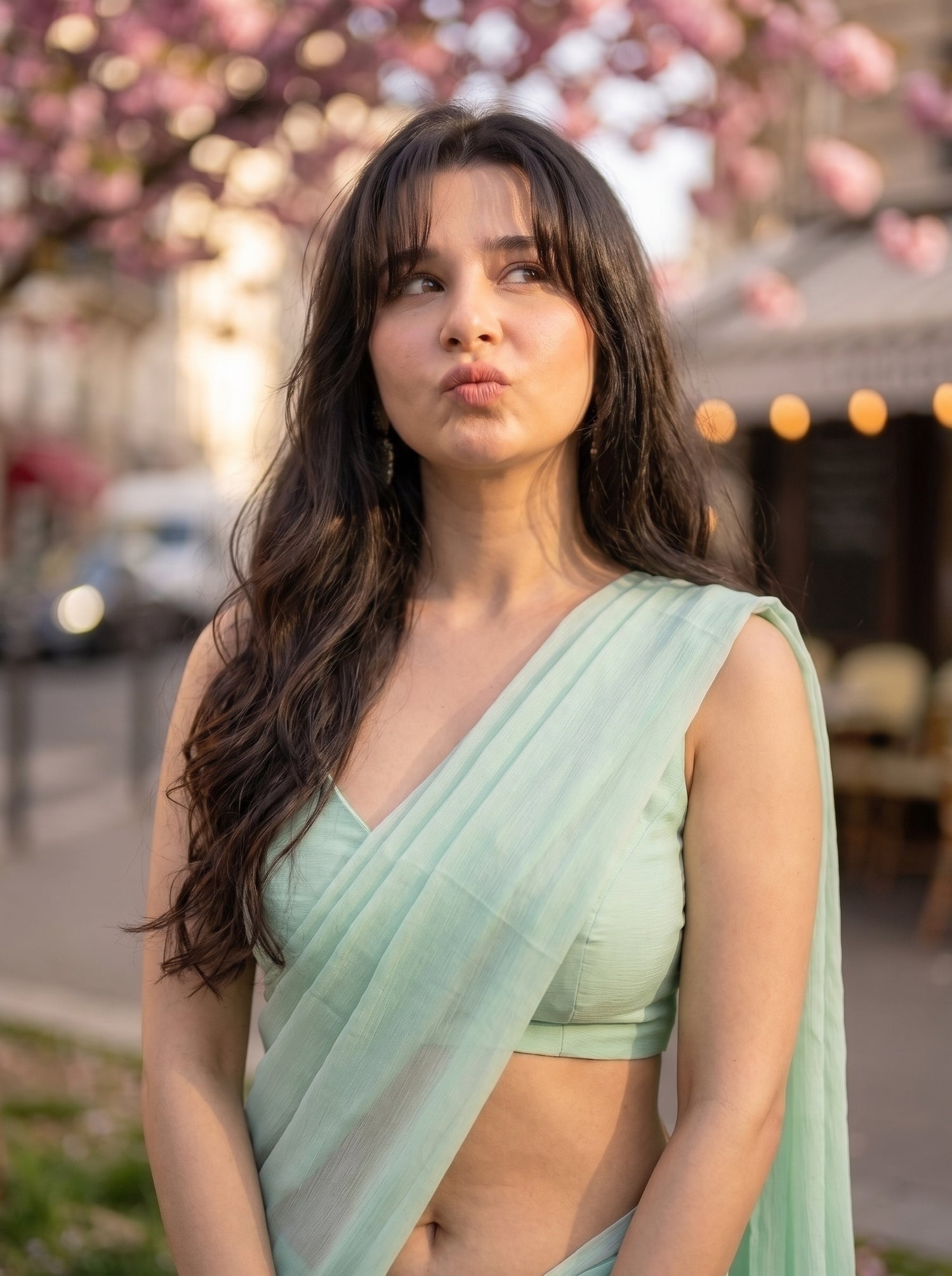 Celestial Mist Chiffon Saree