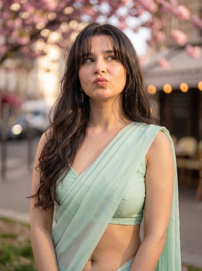 Celestial Mist Chiffon Saree