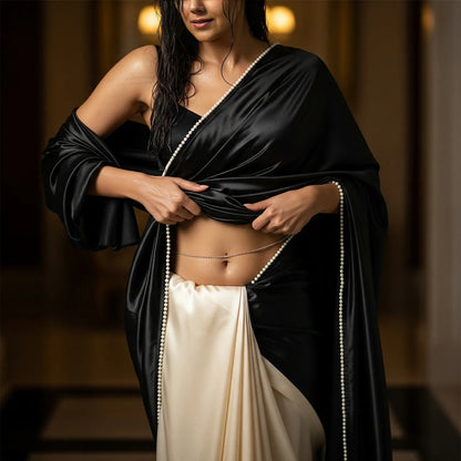 Pearl Black Dual-Tone After Dark Saree