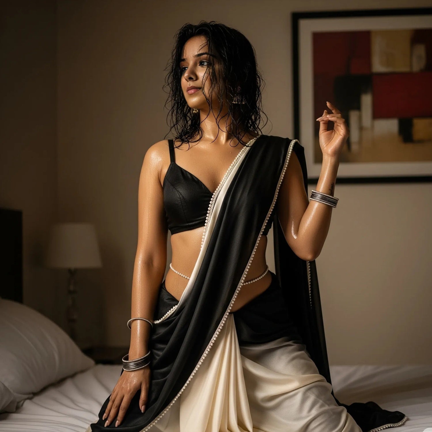 Pearl Black Dual-Tone After Dark Saree