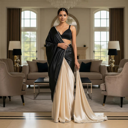 Pearl Black Dual-Tone After Dark Saree