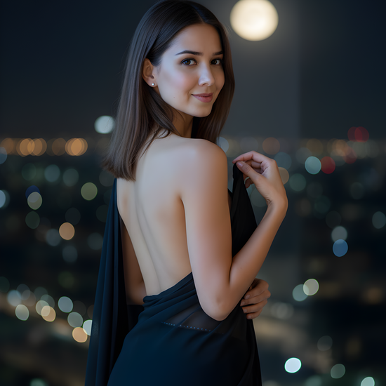 Buy Whisper in Air Chiffon Saree online – pure black chiffon saree for timeless elegant evenings