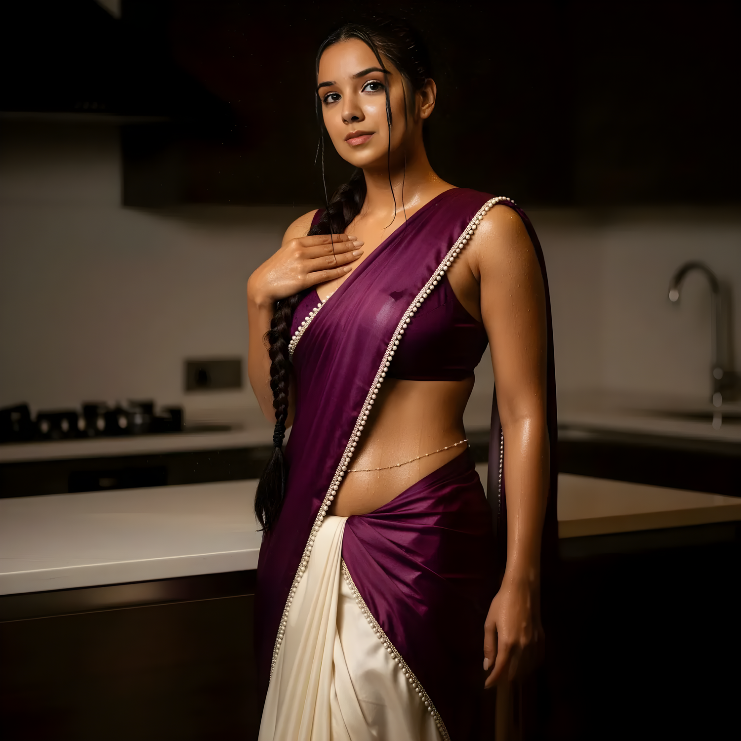 Plum Desire Dual-Tone After Dark Saree