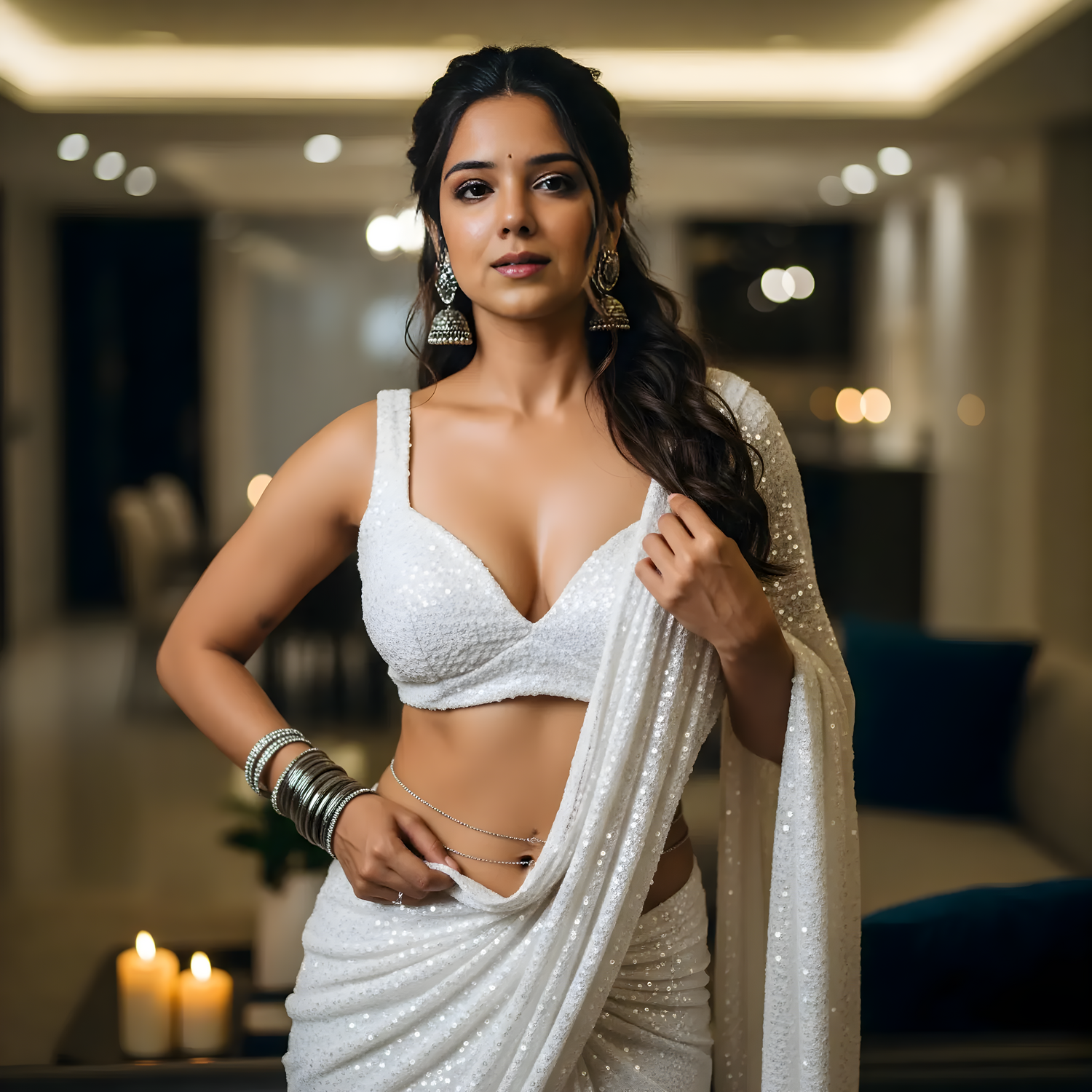 Whisper Sequin After Dark Saree