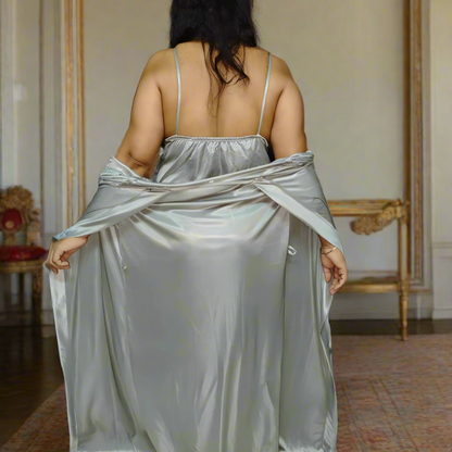 Vixen Satin 2-Piece Nighty with Robe Authority of Fashion