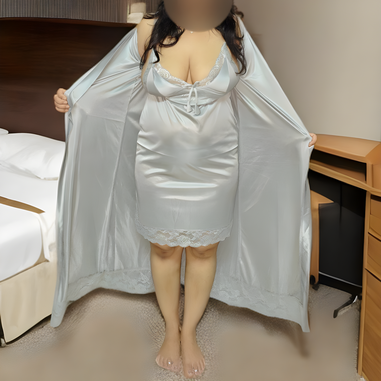 Vixen Satin 2-Piece Nighty with Robe Authority of Fashion