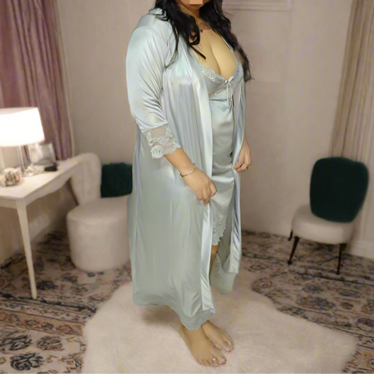 Vixen Satin 2-Piece Nighty with Robe Authority of Fashion