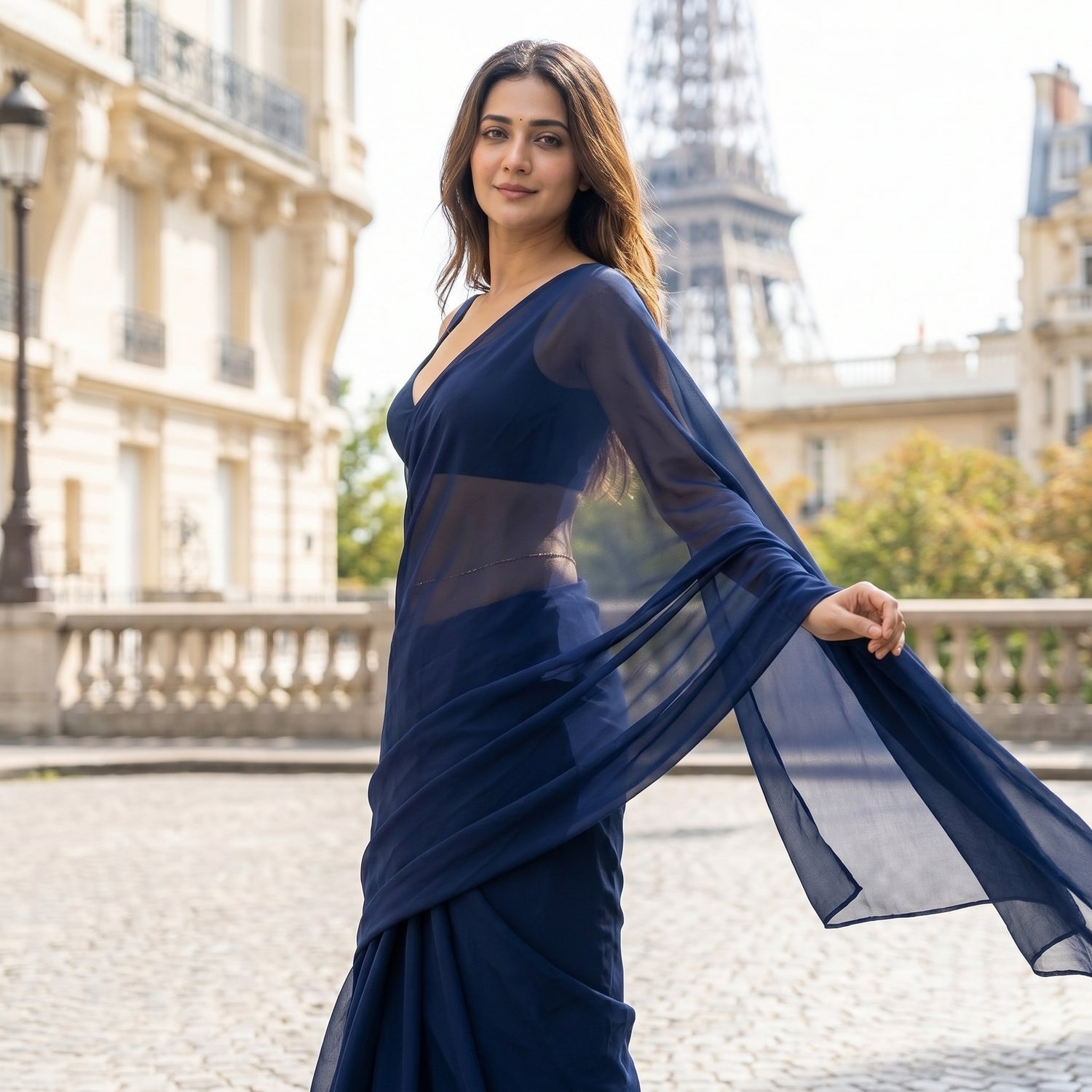 Bare Dusk Chiffon Saree