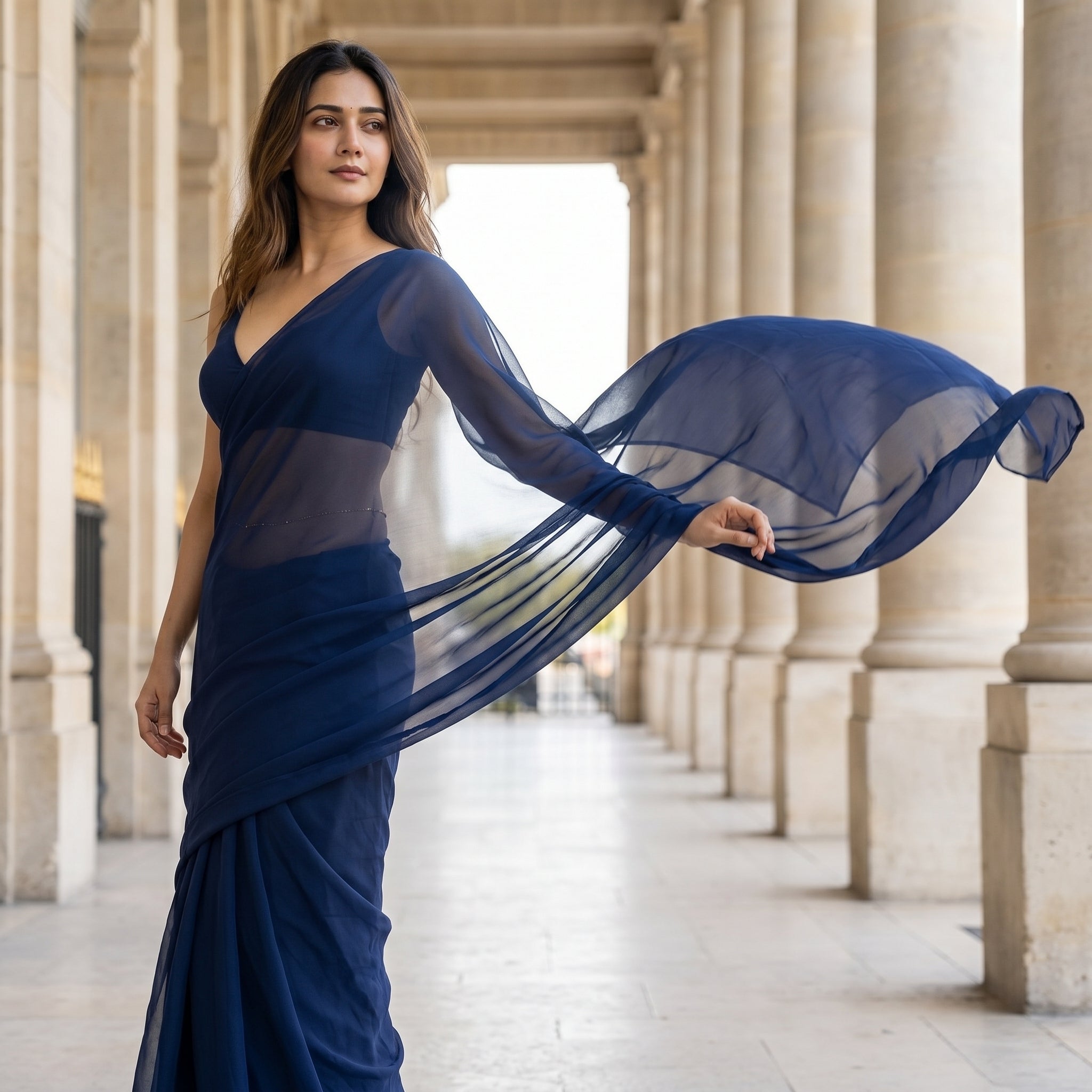 Bare Dusk Chiffon Saree