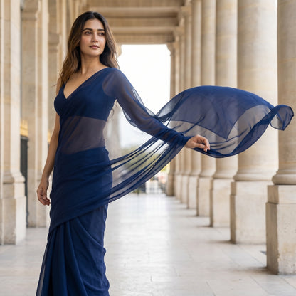 Bare Dusk Chiffon Saree