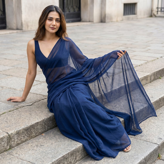 Bare Dusk Chiffon Saree