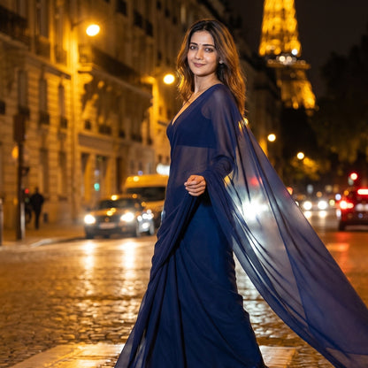 Bare Dusk Chiffon Saree