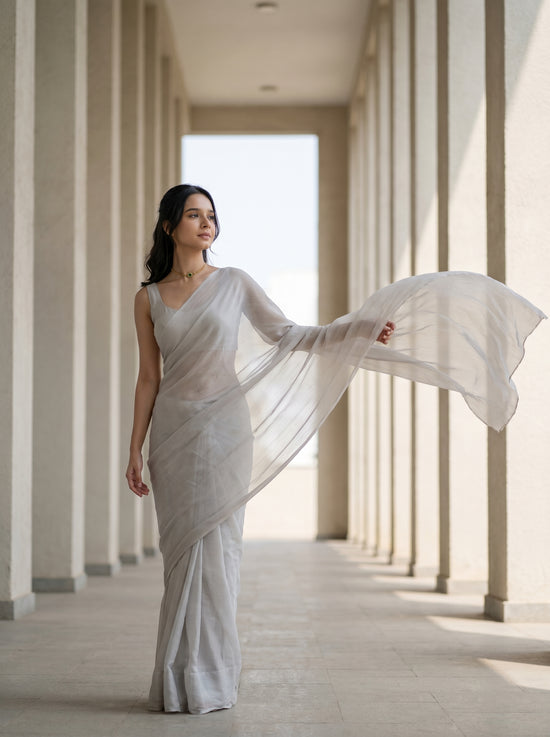 Haze Muse fantasy chiffon saree – After Dark belly chain combo India
