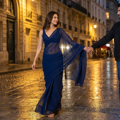 Bare Dusk Chiffon Saree