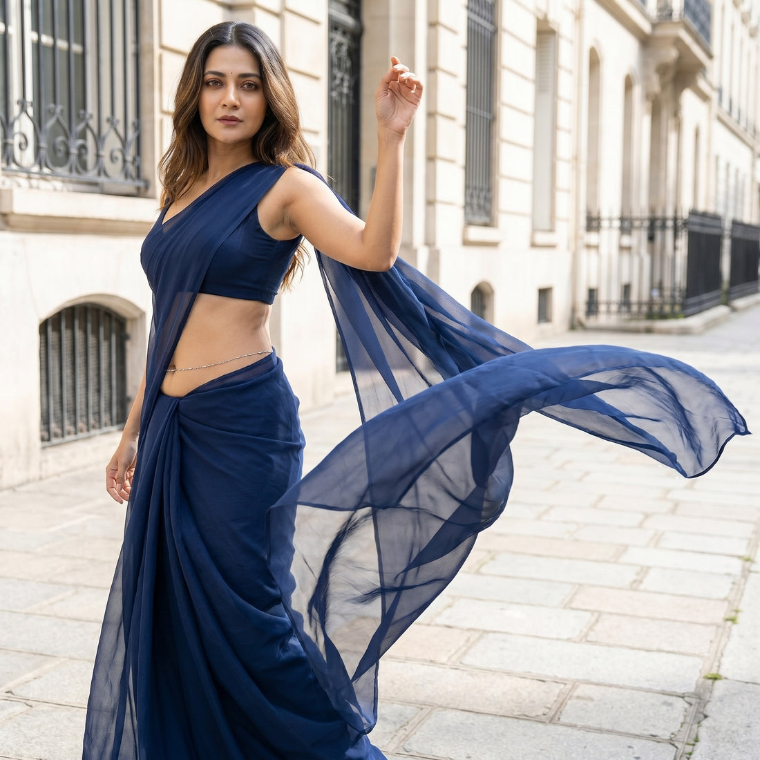 Bare Dusk Chiffon Saree