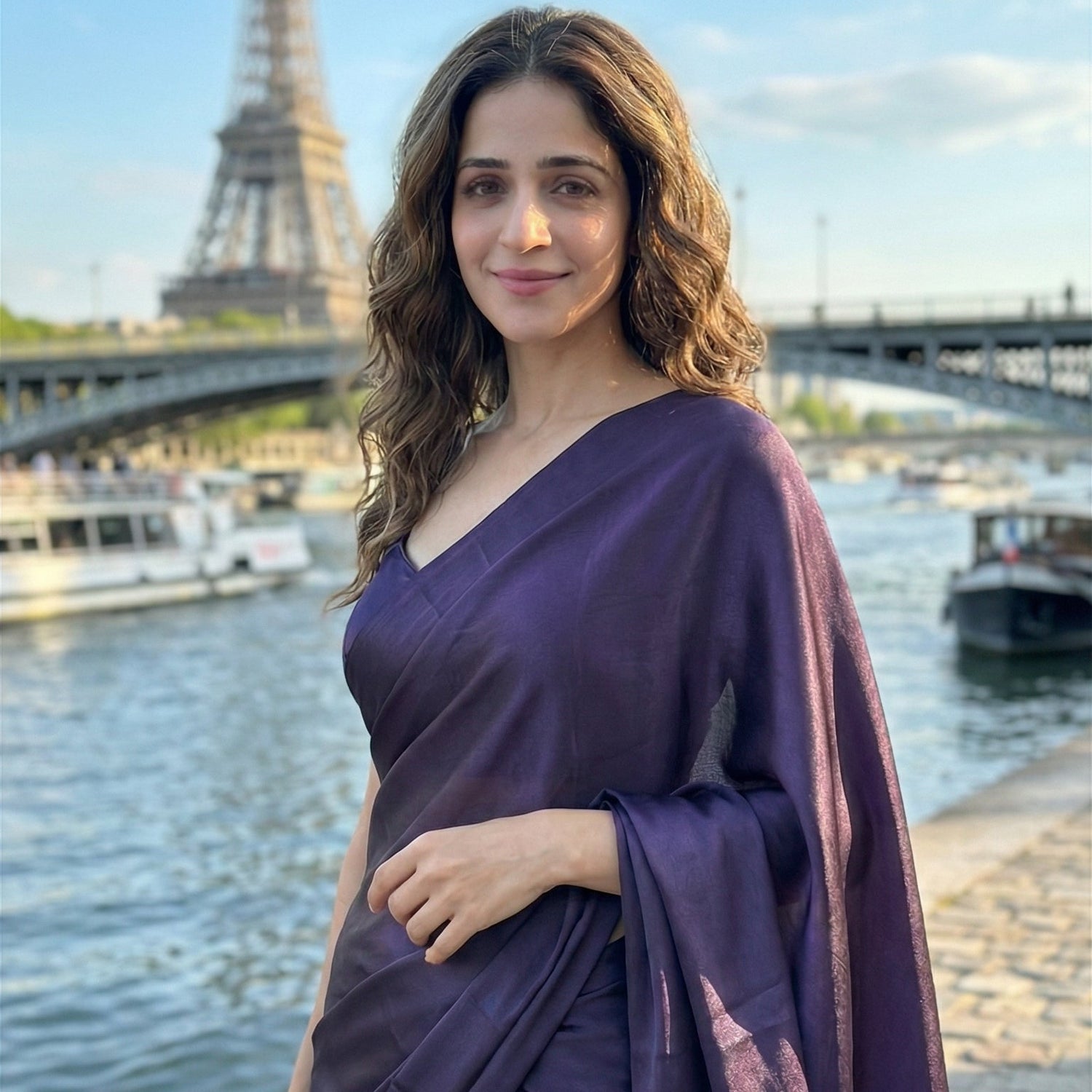 Twilight Dusk saree for modern Indian women – dusk royal crepe by Authority of Fashion, when day becomes night