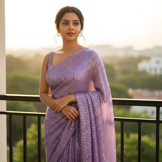 Twilight Tease Sequin After Dark Saree
