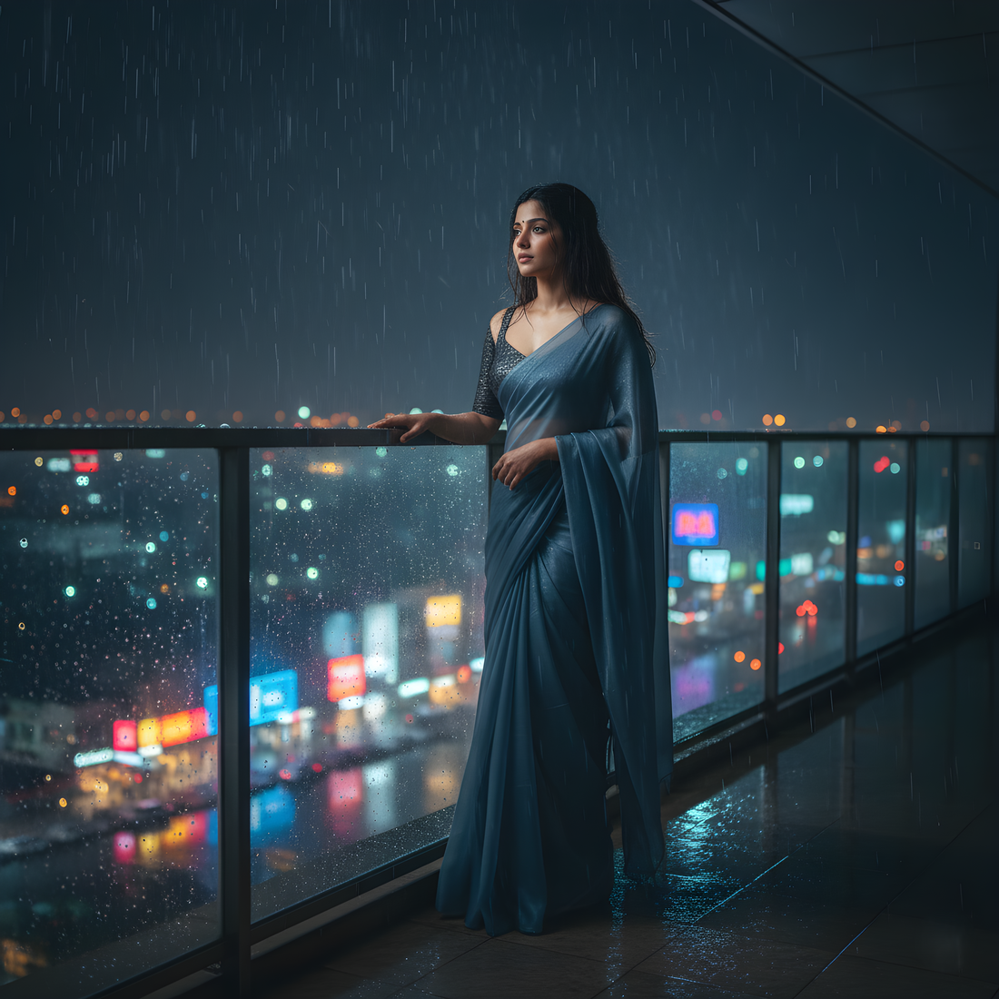 Emerald After Dark Saree