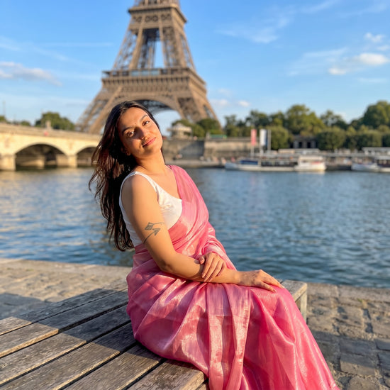 Molten Muse Shimmer Chiffon Saree