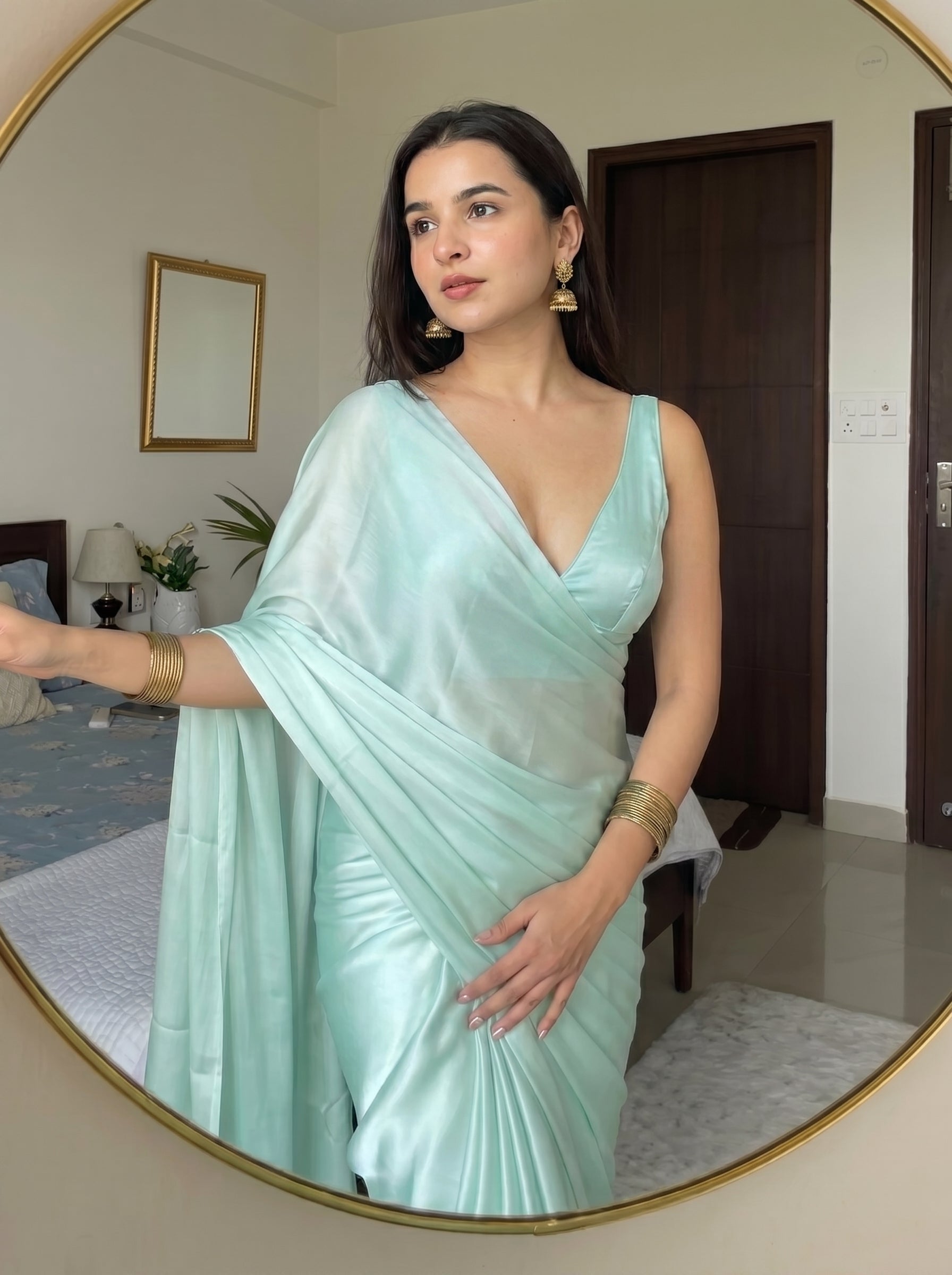 Celestial Mist Chiffon Saree